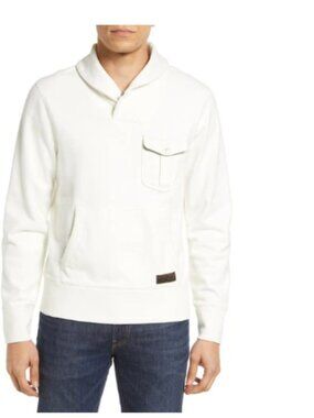 L.L.BEAN X Todd Snyder Shawl Collar Organic Cotton Sweatshirt Pullover inSea Ice